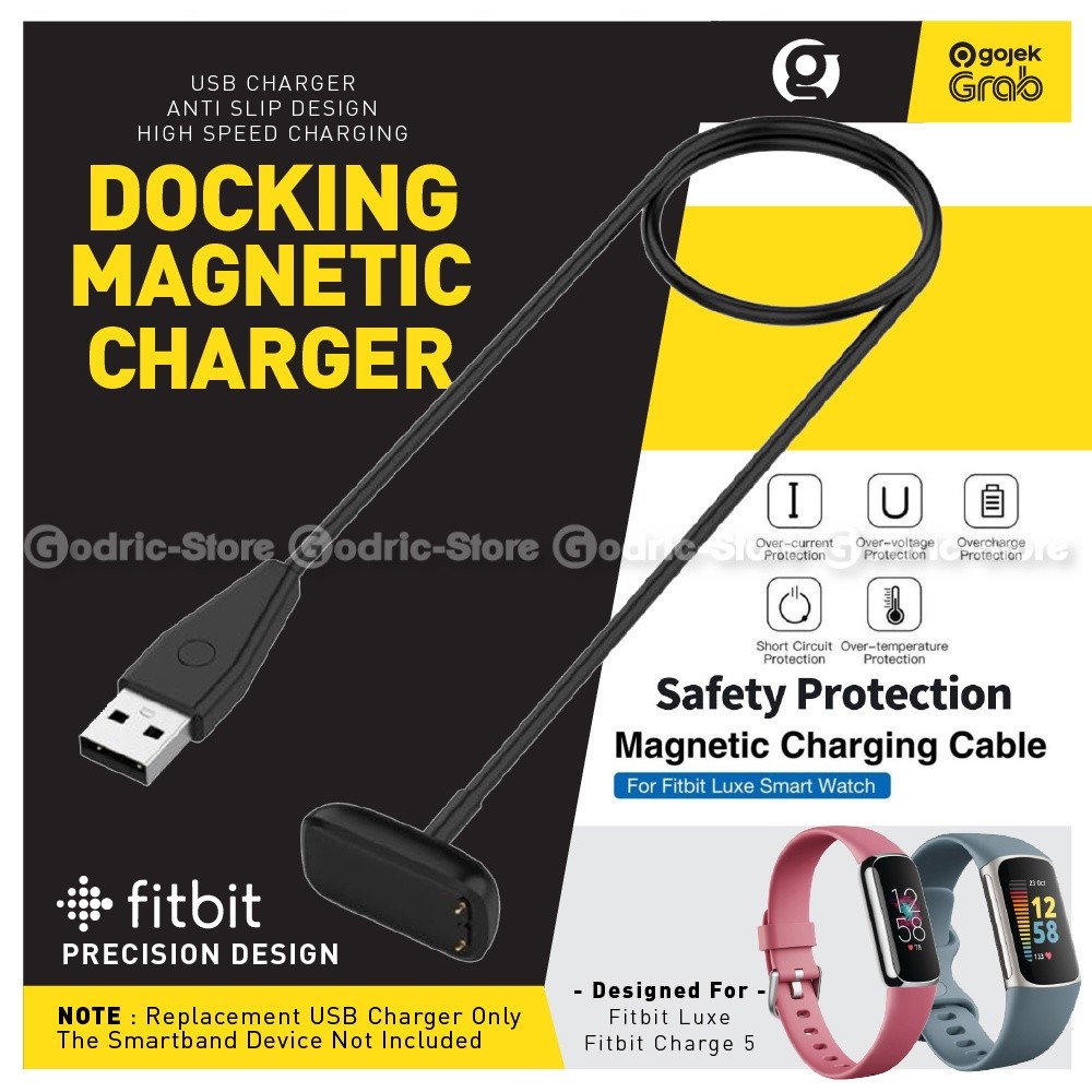 Jual Charger Cable USB 1M for Fitbit Luxe / Charge 5 (Magnetic Charging ...