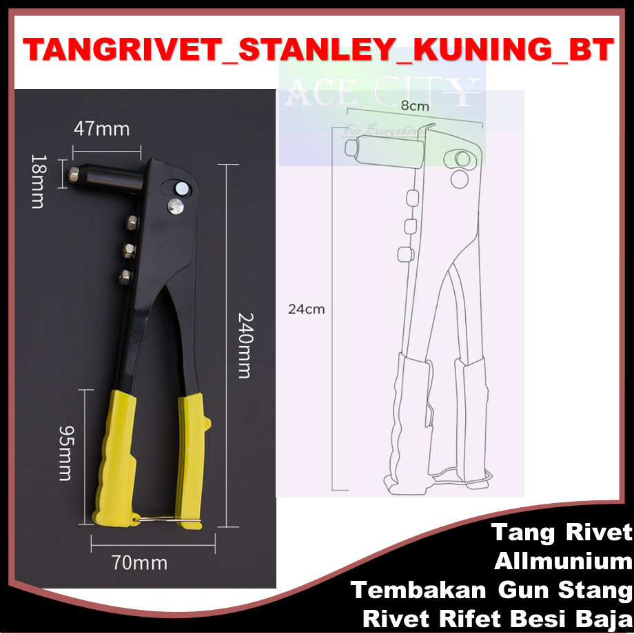 Jual Tang Rivet Allmunium Tembakan Gun Stang Rivet Rifet Besi Baja ...