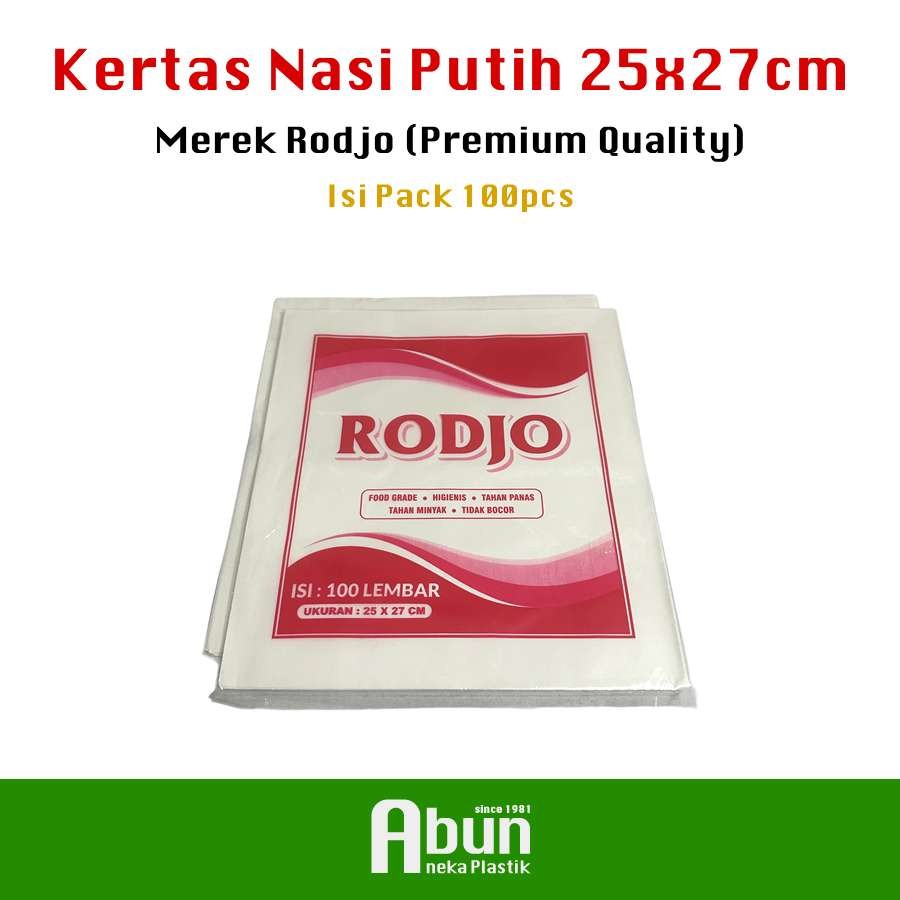 Jual Kertas Nasi Putih 25x27cm (Rodjo) Isi 100pcs | Shopee Indonesia