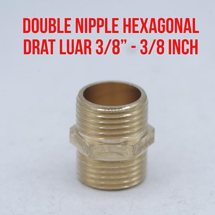 Jual YOLO Drat Luar 3/8 ke Drat Luar 3/8” Double Nepel Nipel Nipple Hex ...