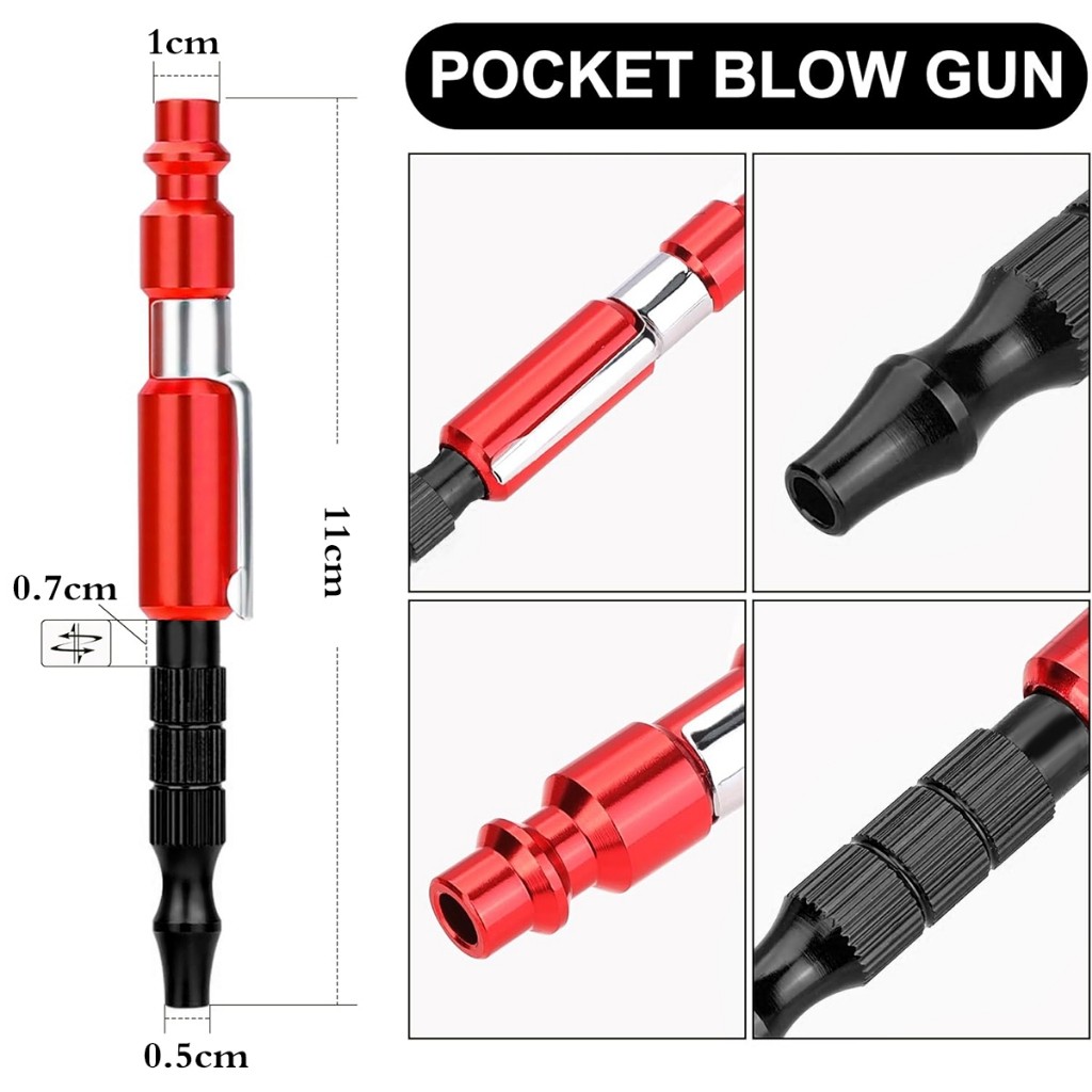 KlassTools Pocket Air Blow Gun With Clip – Compact & Handy