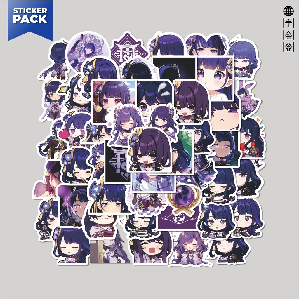 Jual [100PCS]Stiker Pack Stiker Genshin Impact Raiden Shogun 1 ...
