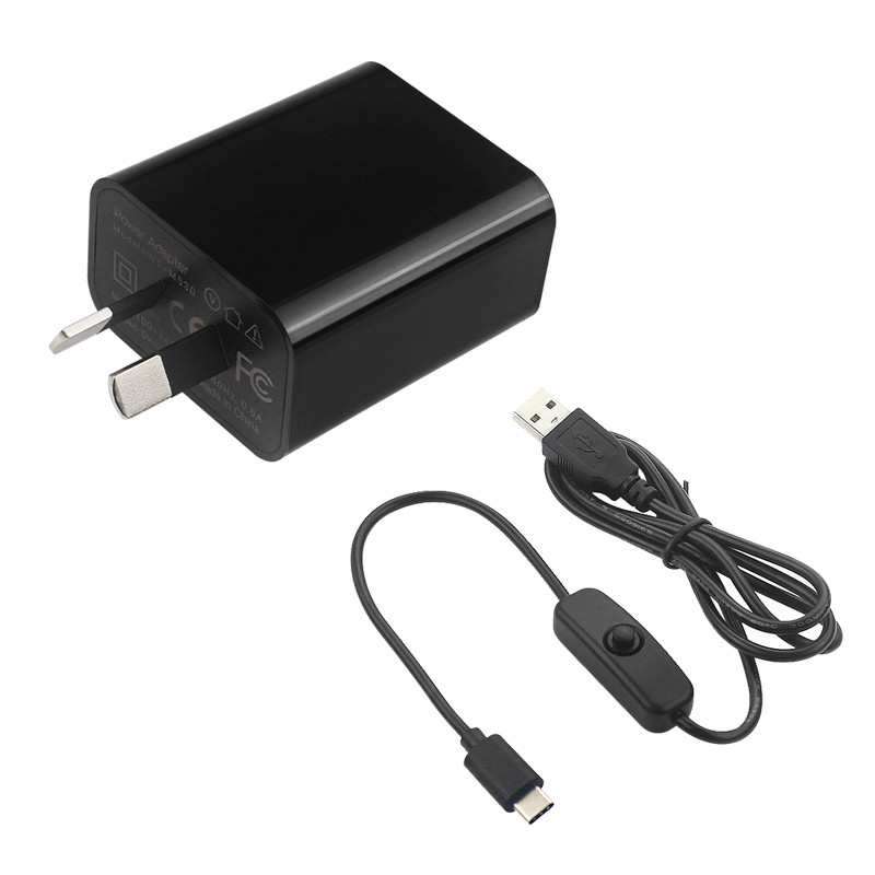 Jual Raspberry Pi 4 Power Adapter 5V 3A USB-C Micro USB Switch Charger ...