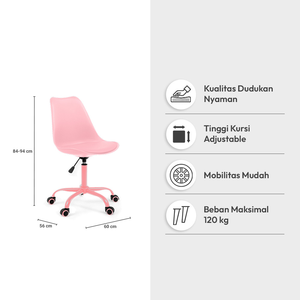 Jual Informa Macaroons V2 Kursi Kantor Sandaran Rendah - Pink Tempat ...