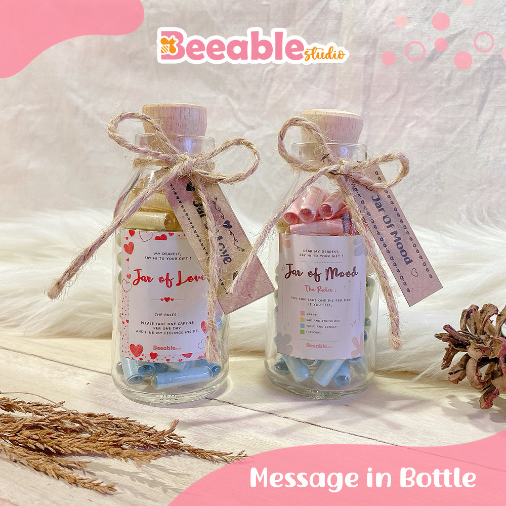 Jual Message in Bottle Jar of Love Jar of Mood Capsule Happines Jar ...