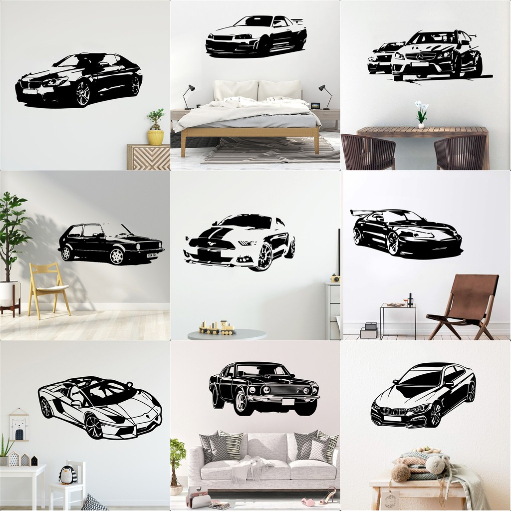 Jual Modern Fashion Sport Car Vinyl Wall Sticker Cars Wall Art For Kids