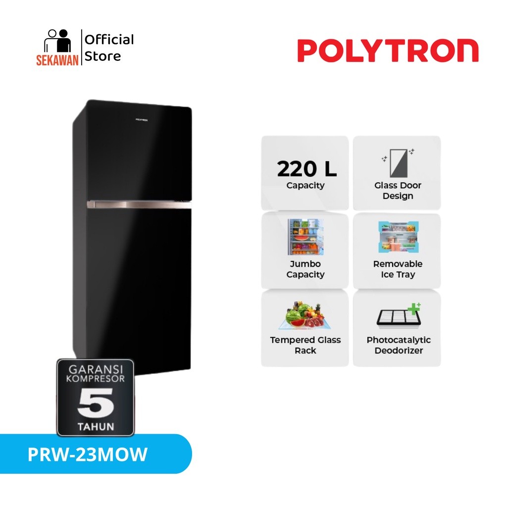 Jual Polytron Belleza JUMBO Kulkas 2 Pintu 220 Liter PRW23MNX | Shopee ...