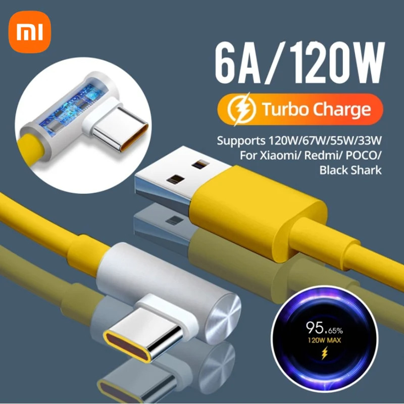 Jual Original Xiaomi 120W 6A Usb Type C Game Fast arging Cable 90 ...
