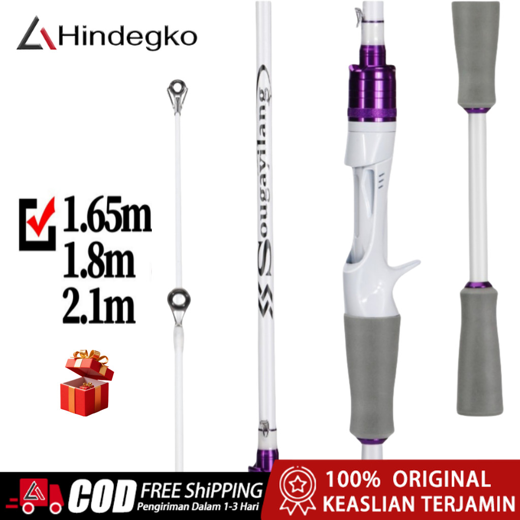 Fishing Rod Carbon Fiber 10LB 2 Sections Joran Pancing 1.65M/1.8M/2.1M Spinning Rod For Freshwater