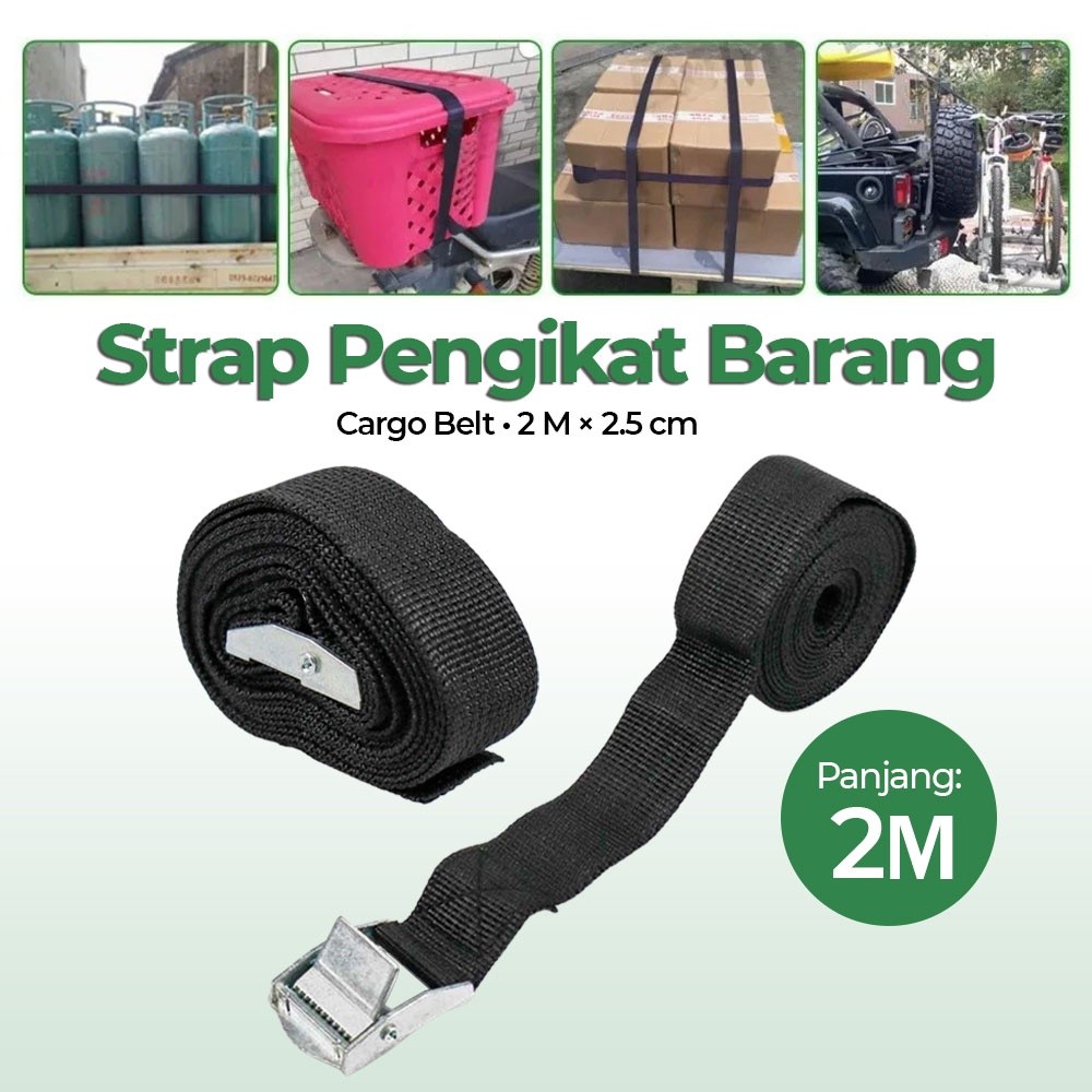 Jual XhaoR Tali Strap Pengikat Barang Sabuk Cargo Belt Rope 2M | Shopee ...