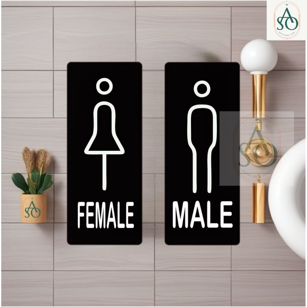 Jual ASO Sign Akrilik Toilet Male/Female uk22x9cm | Shopee Indonesia