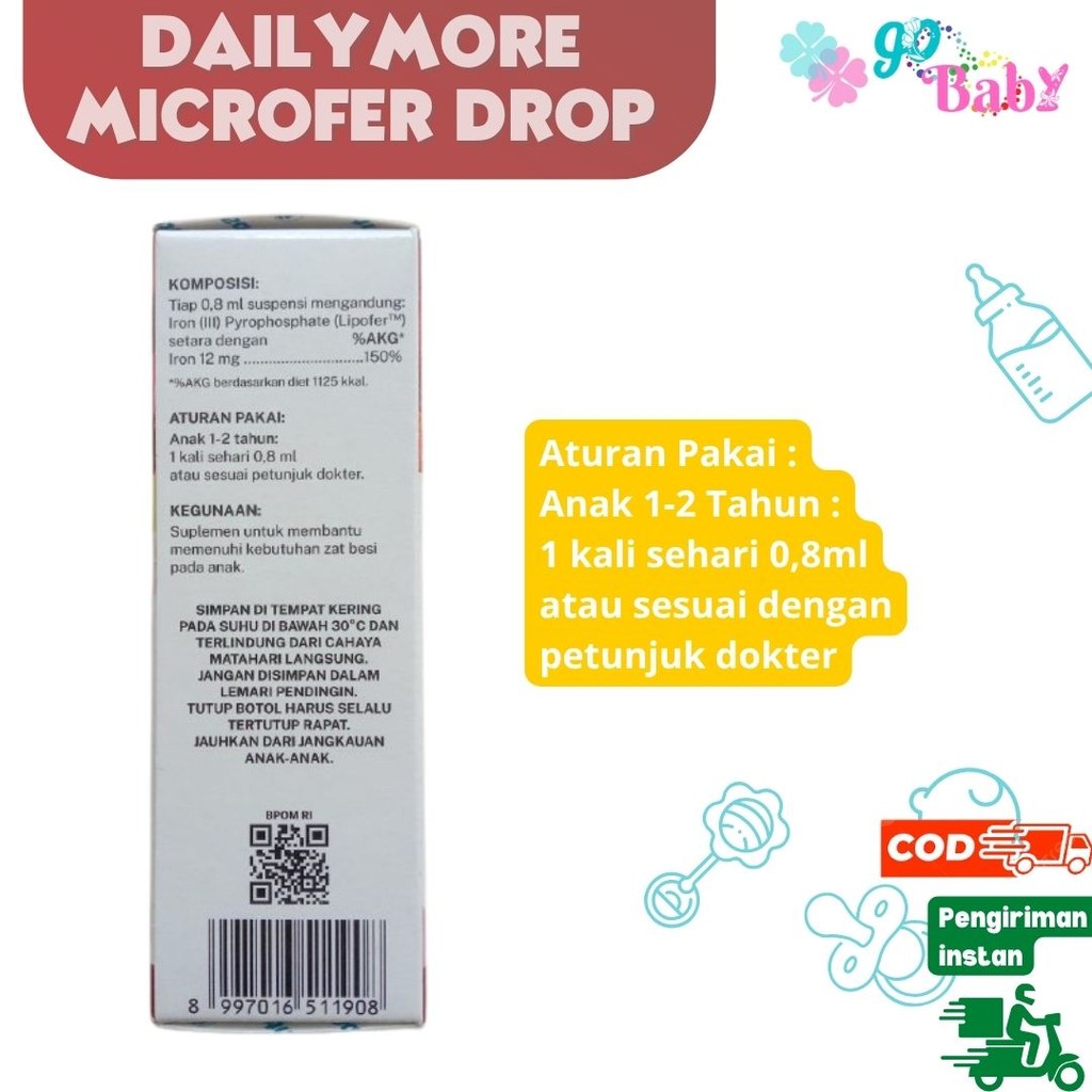 Jual Dailymore Microfer Drops - Suplemen Vitamin Zat Besi Anak | Shopee ...