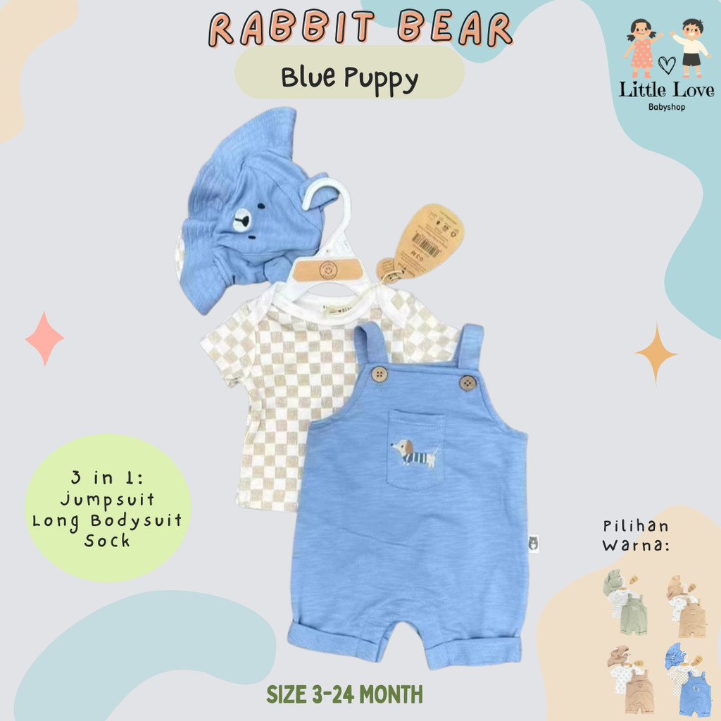 Jual Rabbit+Bear Jumpsuit 3in1 Topi Jumpsuits | Baju Bayi Jumpsuit ...
