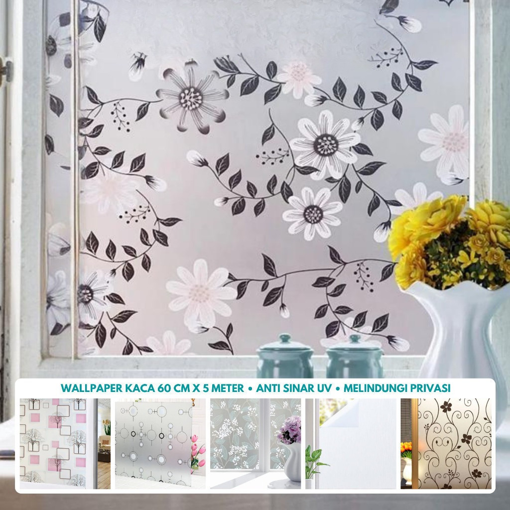 Jual Wallpaper Stiker Kaca 60 cm x 5 meter Jendela Pintu Meja Kaca ...