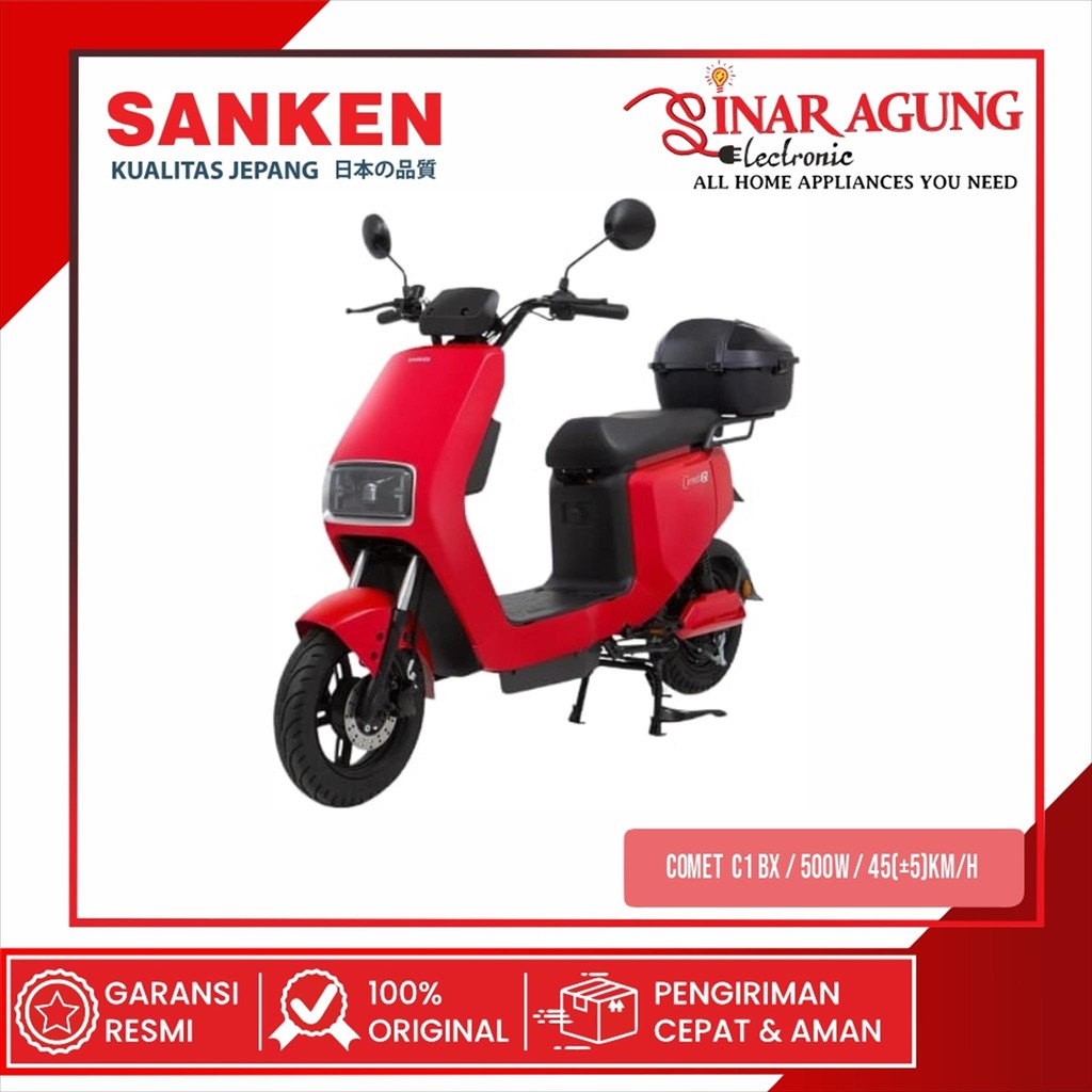 SANKEN COMET-C1-RD-BX SEPEDA  LISTRIK EV BIKE 500 WATT - SCARLET RED