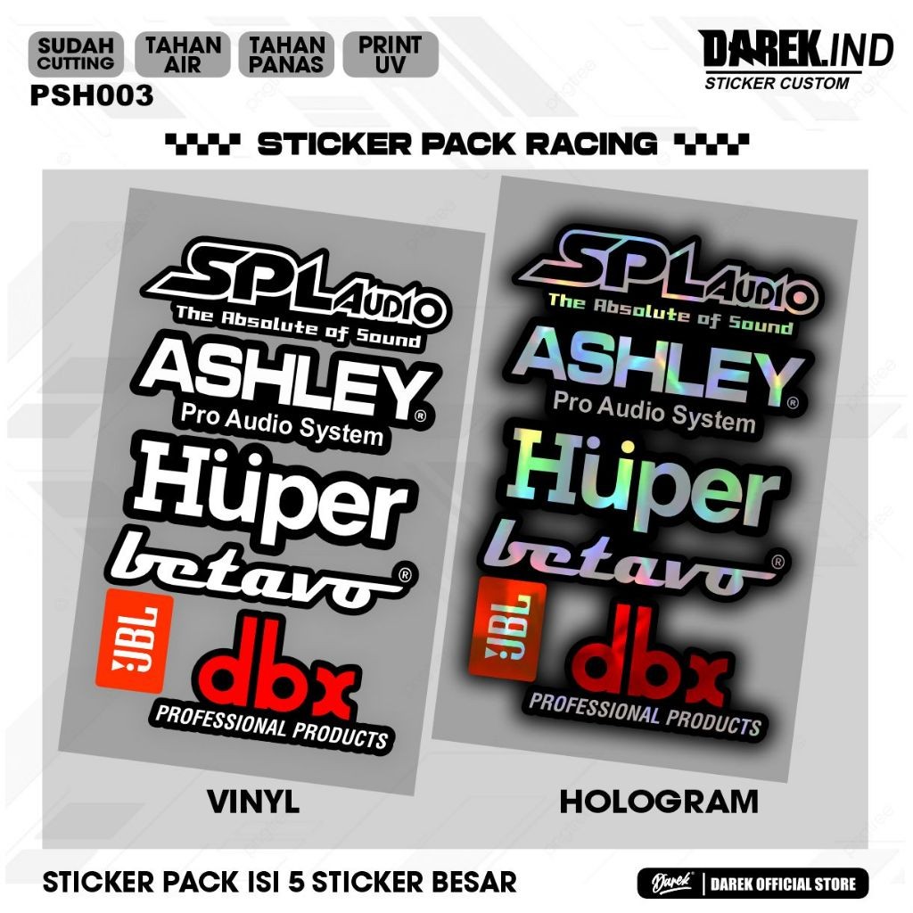 Jual Sticker Pack Sound System Print Cutting Tahan Air JBL SPL Audio ...