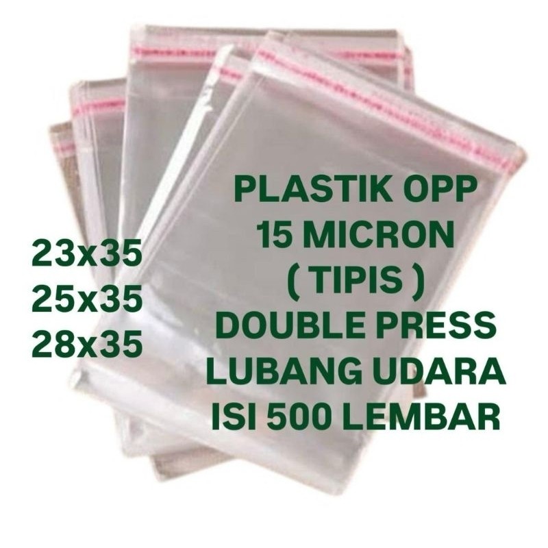 Jual 500 LEMBAR / PLASTIK OPP SEAL 15 MICRON / PLASTIK OPP LEM BAJU ...