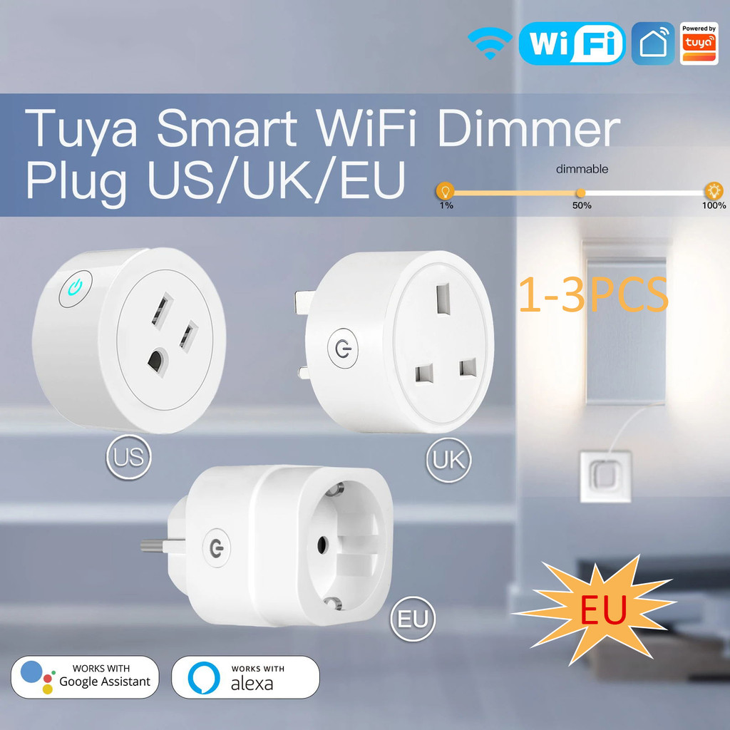 Jual Tuya Wifi Smart Dimmer Socket EU/US/UK Electrical Outlet Timing ...