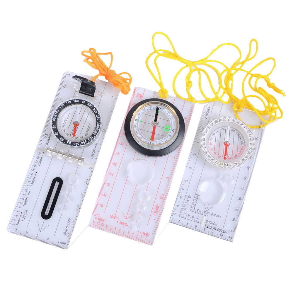Jual Professional Map Ruler Drawing Scale Kompas Survival Tool Camping ...