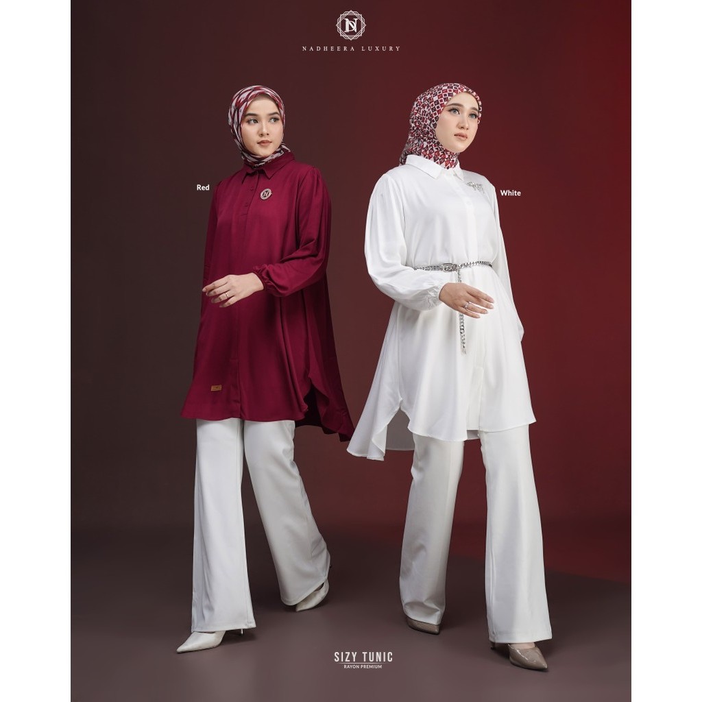 Jual Sizy Tunic Merah Putih by Nadheera Luxury | Shopee Indonesia