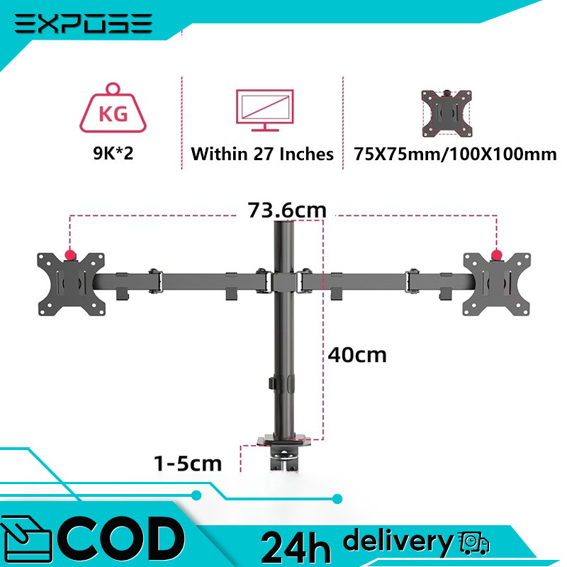 Jual Bracket Monitor Bracket TV Double Stand Monitor LED LCD Gas Spring ...