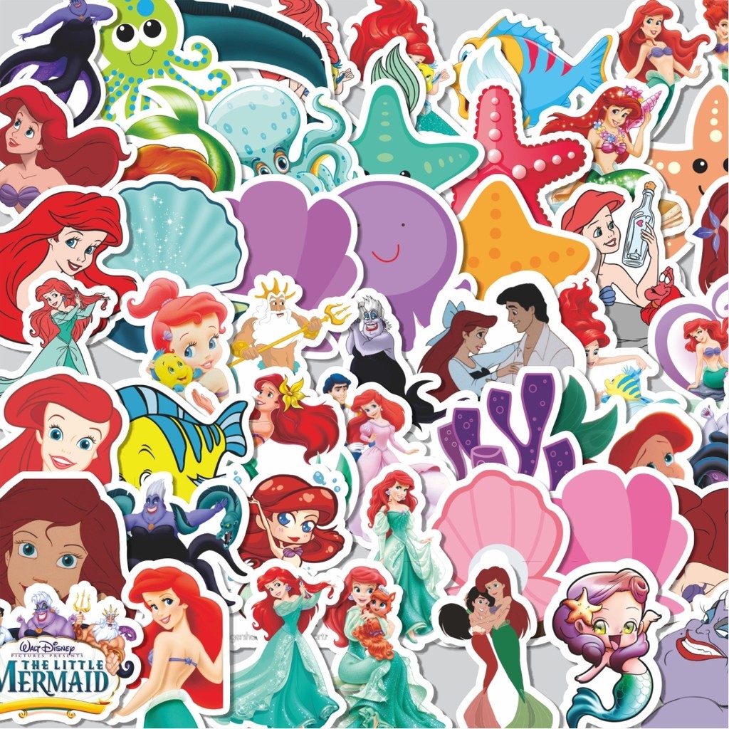 Jual Stiker Cutting Pack Stiker Kartun Disney The Little Mermaid Ariel ...