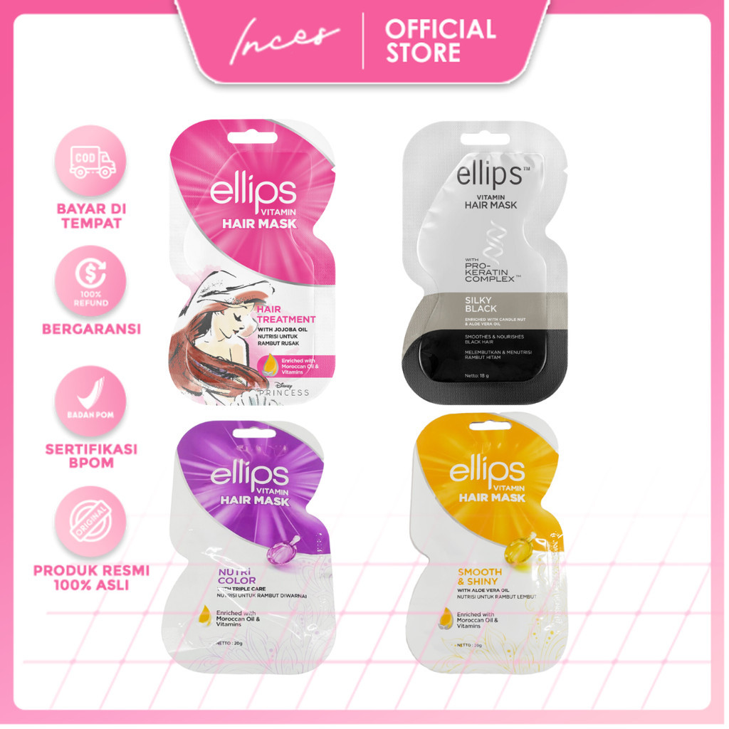Jual FS - Ellips Hair Mask Sachet 20gr | Shopee Indonesia