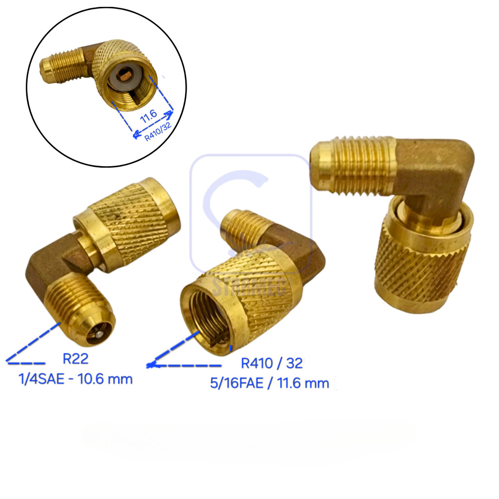 Jual Nepel Adaptor Sambungan R32 R410a Bengkok Starmec | Shopee Indonesia