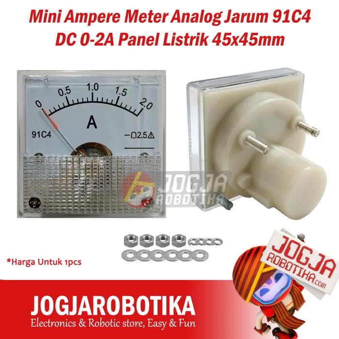 Jual Mini Ampere Meter Ampermeter Analog Jarum 91C4 DC 2A 20A Panel ...