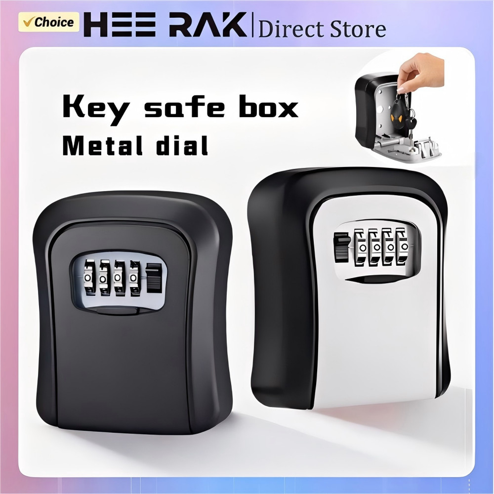 Jual HEE RAK Key Lock Box 4 Digit Password ABS Metal Dial Storage ...