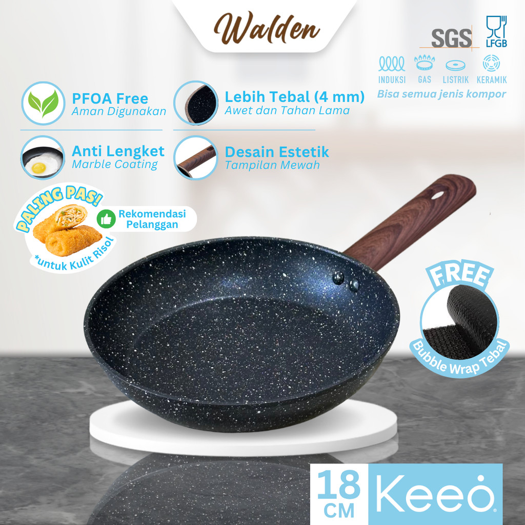 Jual Keeo Walden 18 cm Wajan Risol Teflon Penggorengan Frypan Anti ...