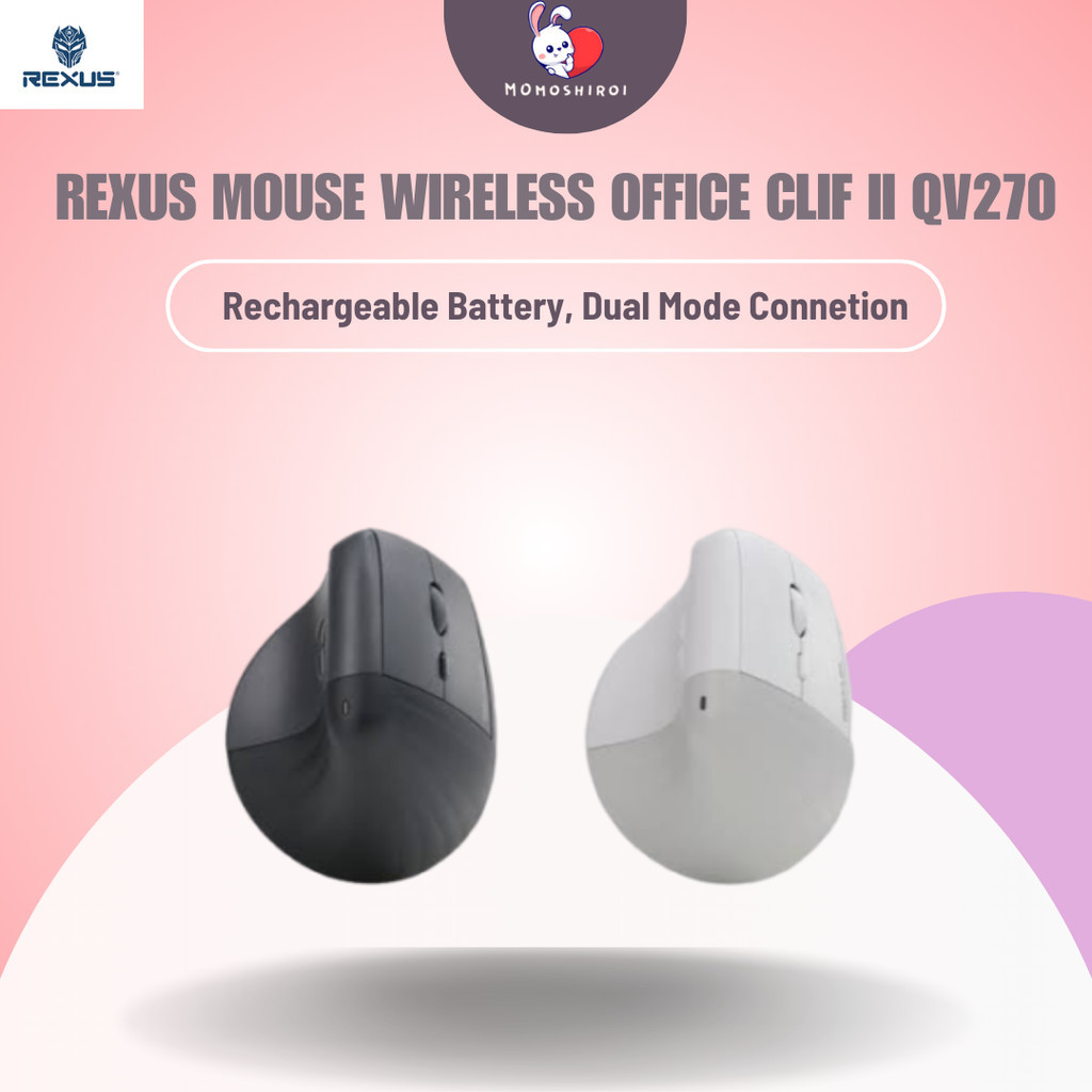 Jual Rexus Clif II 2 Vertical Mouse Wireless Dual Mode Connection Cliff ...
