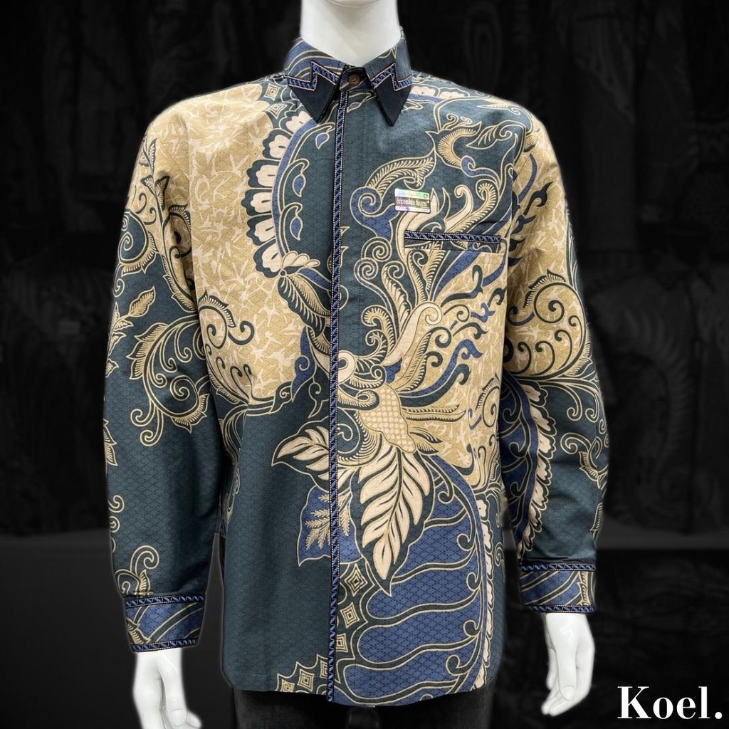 Jual Sondaika Batik - Cakra Biru - Kemeja Batik Katun Smock Bordir Pria ...