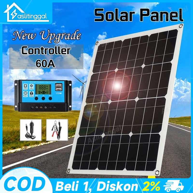 Jual 100W Solar Panel Solar Charge Controller LED Display Solar PWM 12V ...