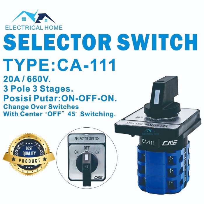 Jual Selector Switch 3 Pole 3 Stages ON-OFF-ON/ CA-111(ON-OFF-ON ...