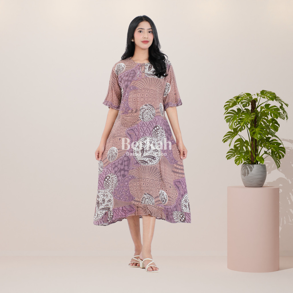 Daster Batik Rayon Busui Kancing Surya Teja 2
