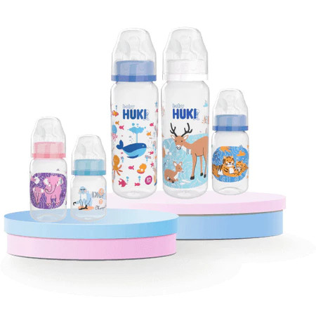 Jual HUKI BOTOL DOT SUSU BAYI BULAT ROUND NIPPLE NEWBORN BABY BOTTLE ...