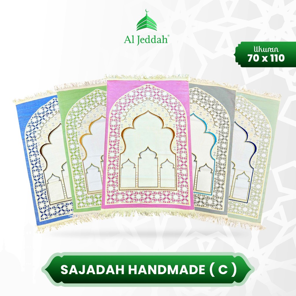 AL Jeddah Sajadah Handmade Travel Praktis 70x110 Sajadah Lipat Saku Premium I Sajadah Traveler Mudah dibawa