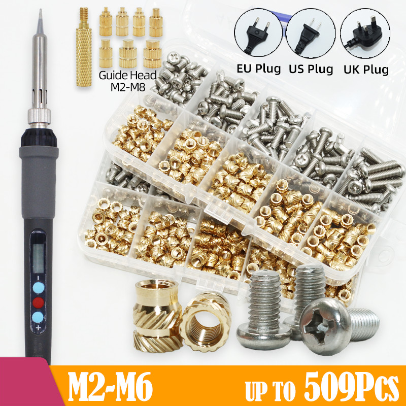 Jual Brass Heat Set Insert Nut and Round Bolt Soldering Iron Tip M2 M3 ...