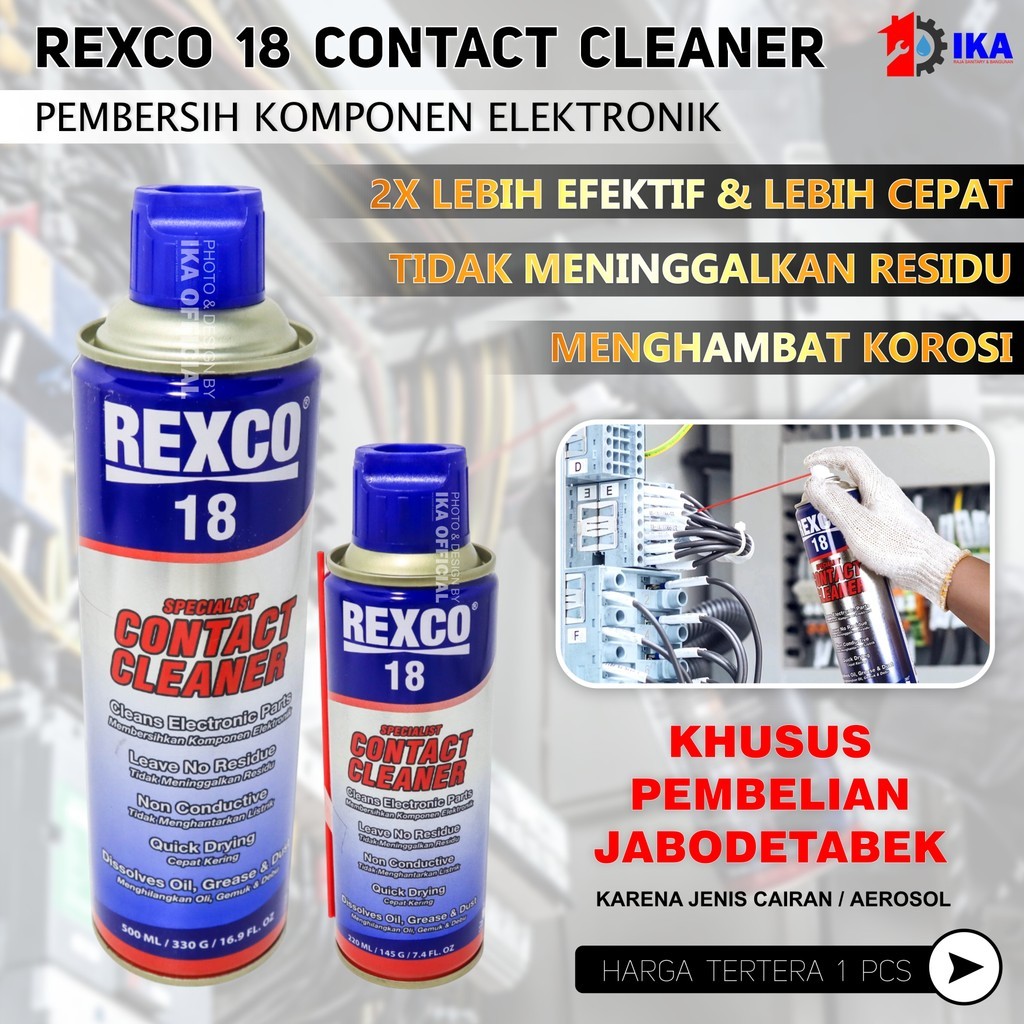 Jual Rexco 18 Contact Cleaner 500ml 220ml Pembersih komponen elektronik ...