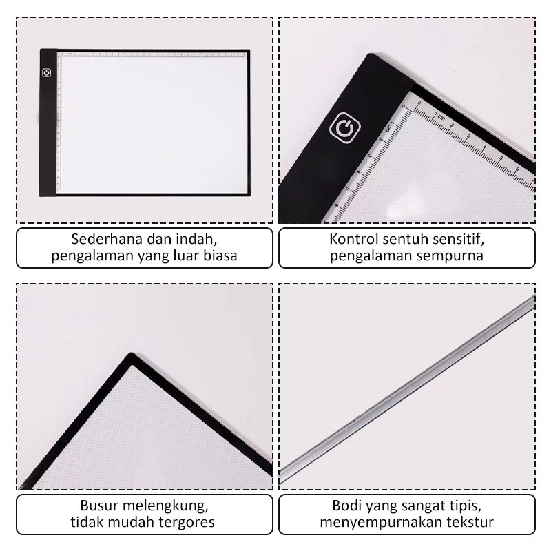 Jual Ultra Slim LED Light Pad A3/A4/A5 Drawing Tracing Board Copy Board ...