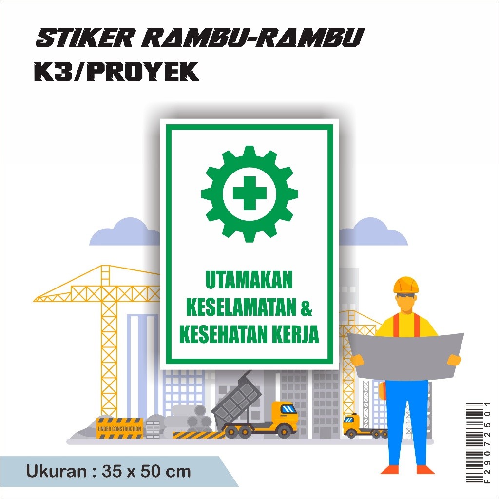 Jual Sticker Stiker Warning Rambu-Rambu Proyek K3 Keselamatan Kerja ...