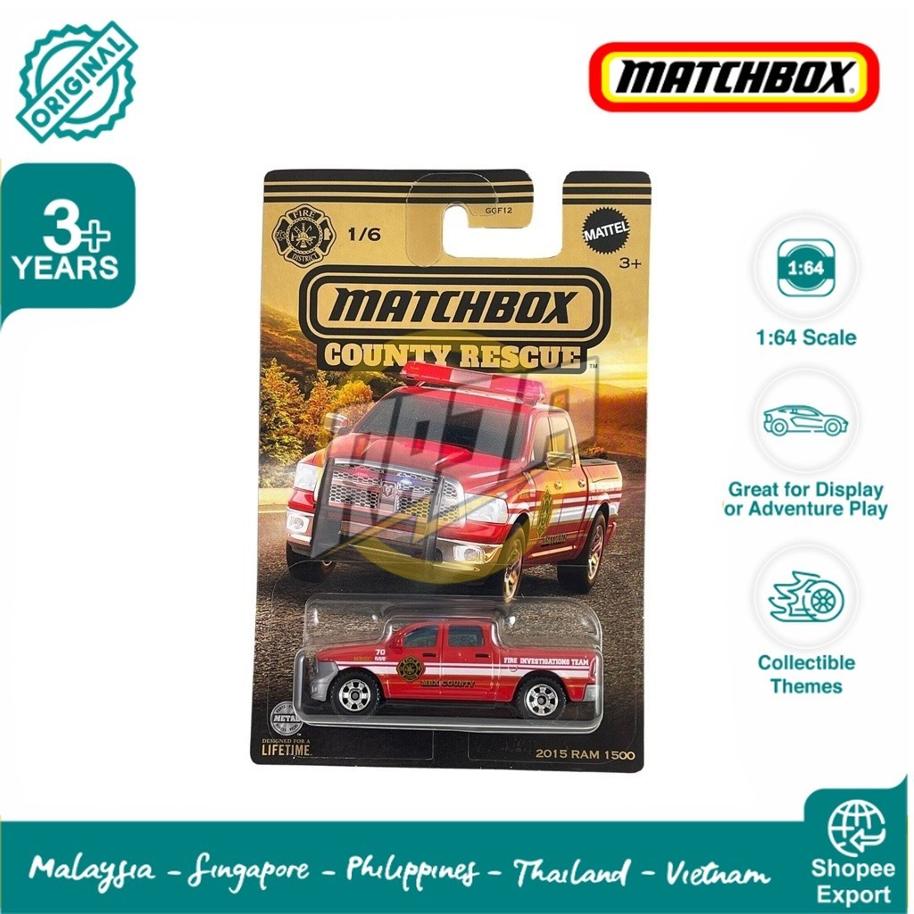 Matchbox County Rescue 2015 Ram 1500 1:64 Scale Die-Cast Vehicle With Flashing Light Feature - View #5