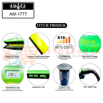 ( ) AMARA AM 1777 Shine Therapy Hair Straightener Catokan Rambut MY