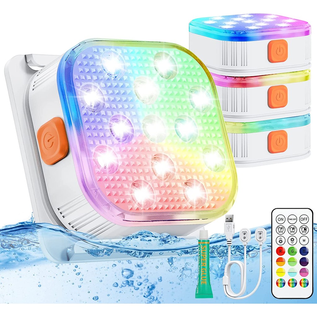 Jual Underwater Lights LED Submersible Pool Light Rechargeable Swimming ...