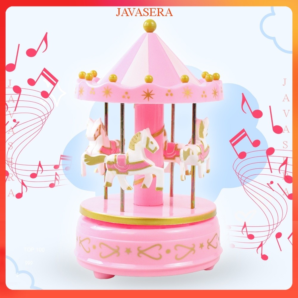 Jual Kotak Musik Merry Go Round Musical Box Carousel - HD-YYH - Pink ...