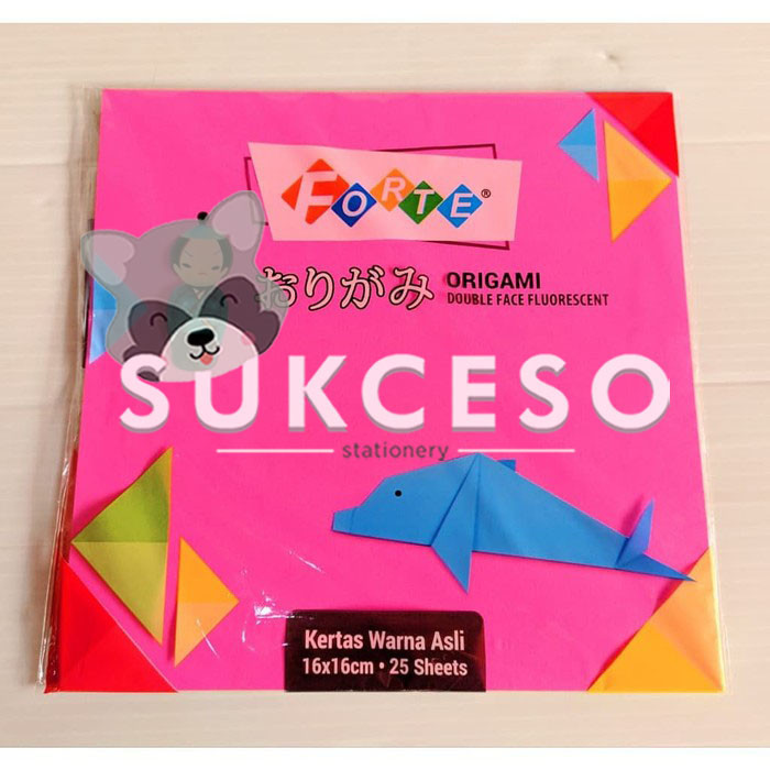 Jual Forte Origami Double Side isi 25 16x16 Kertas Warna Ukuran Sedang ...