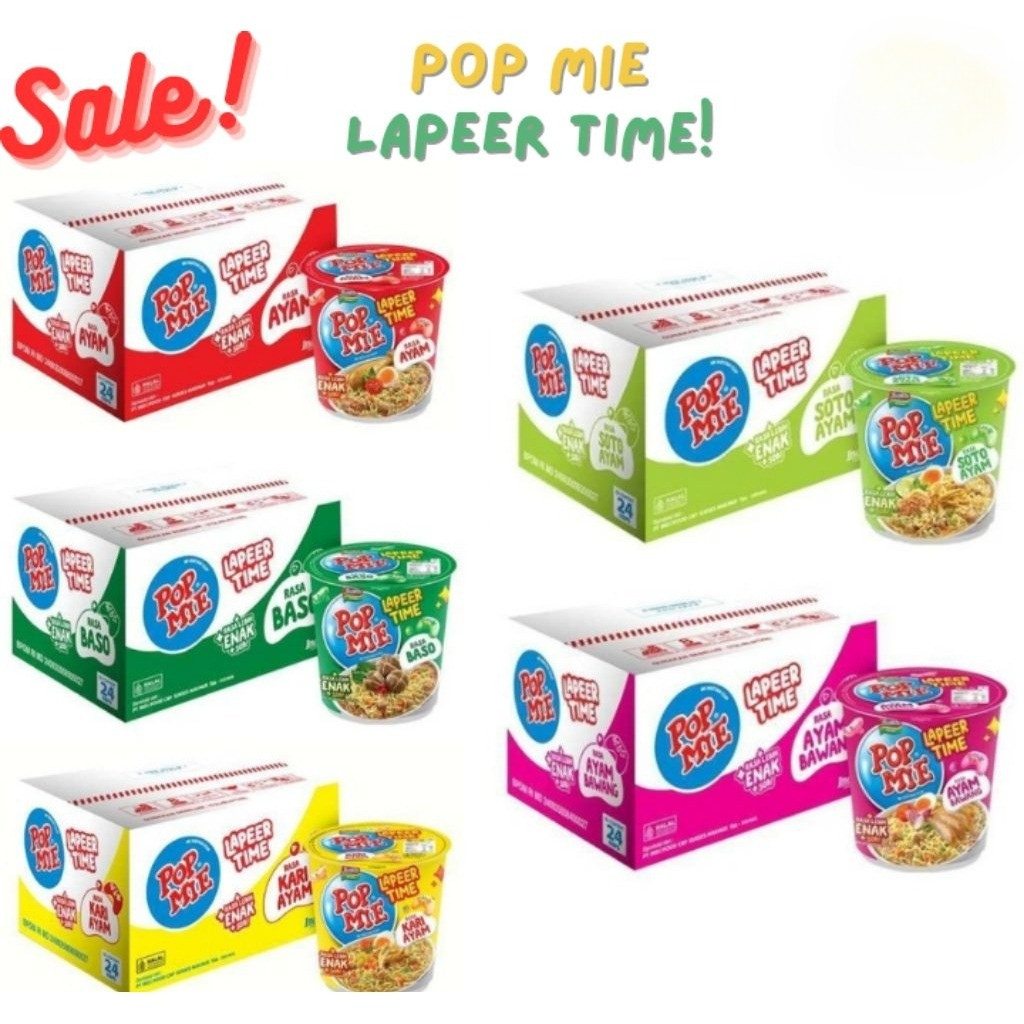 Jual Pop Mie All Varian Rasa Lapeer Time (75 gram/24 pcs/karton) Pop ...