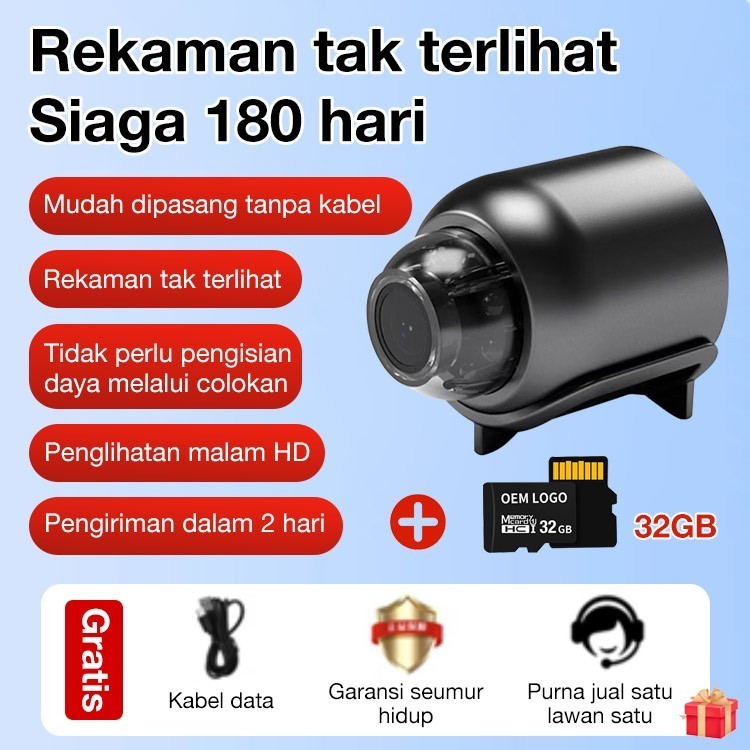[FLASH SALE】【NEW】Kamera WIFI mini HD 1080p camera cctv kamera kecil camera  mini bluetooth Kamera Pengintai Mini Spy Hidden Camera CCTV Tanpa Kabel