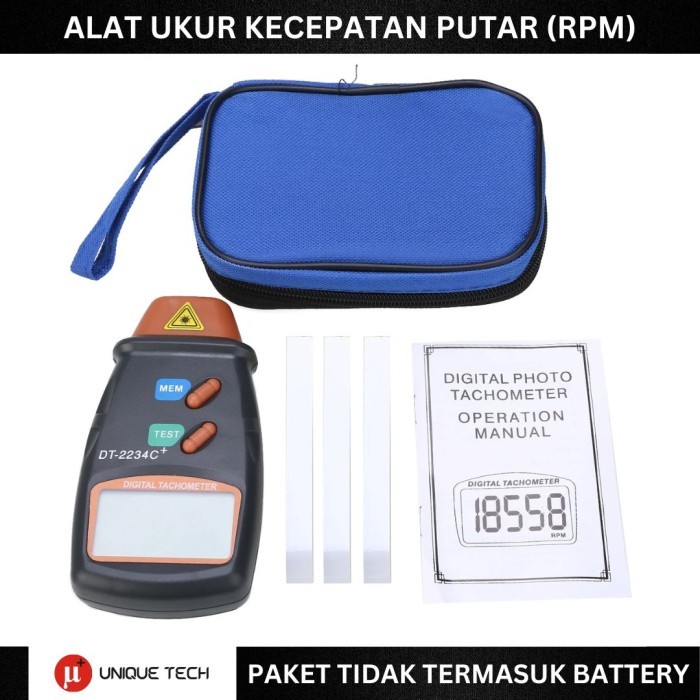 Jual TACHOMETER LASER DIGITAL RPM METER ALAT UKUR KECEPATAN PUTAR RPM ...